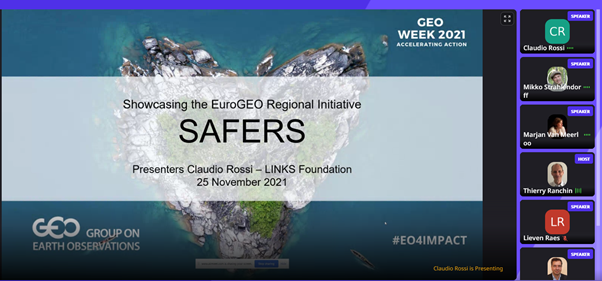 SAFERS participation at the GEO Week 2021